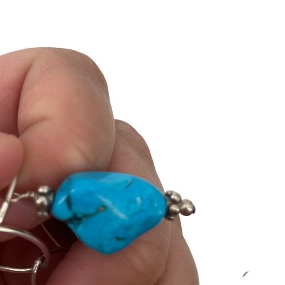 Sterling Silver chain turquoise stone necklace - Picture 6 of 6